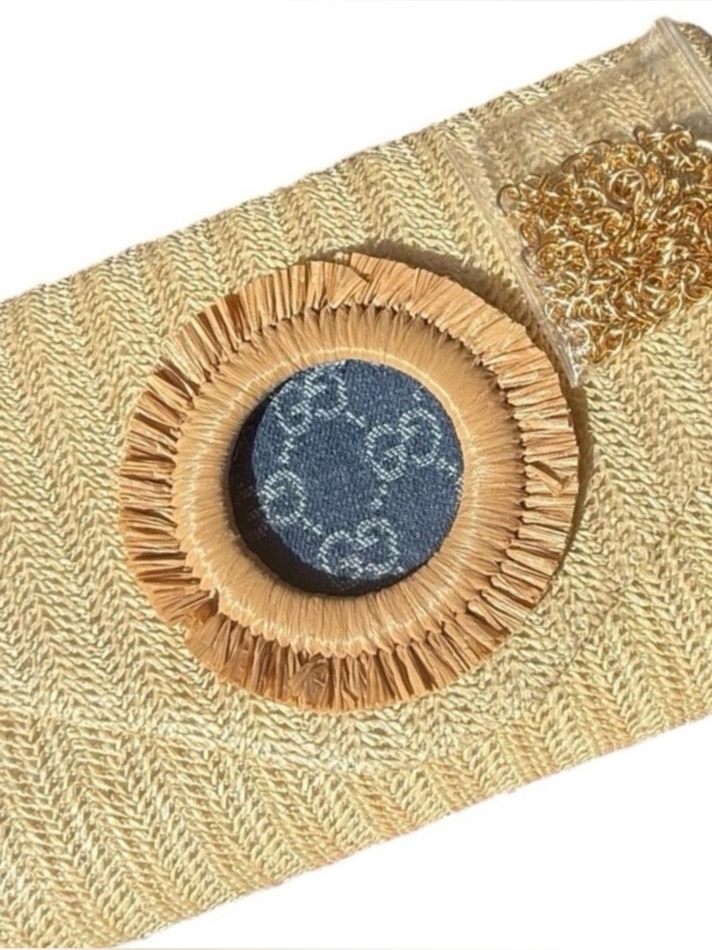 Upcycled GG Tan & Denim Clutch or Crossbody NWOT